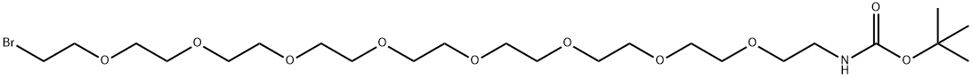 氨基叔丁氧羰基-八聚乙二醇-溴 结构式