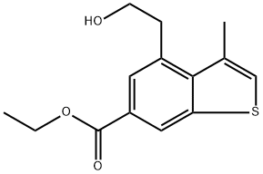 4-(2-羟乙基)-3-甲基苯并[B]噻吩-6-羧酸乙酯 结构式