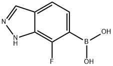 (7-氟-1H-吲唑-6-基)硼酸 结构式