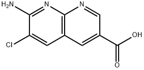 7-氨基-6-氯-1,8-萘啶-3-羧酸 结构式