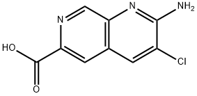 2-氨基-3-氯-1,7-萘啶-6-羧酸 结构式