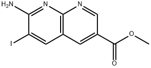 7-氨基-6-碘-1,8-萘啶-3-羧酸甲酯 结构式
