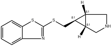 2-[[(1R,5S,6R)-REL-3-氮杂双环[3.1.0]己烷-6-基甲基]硫基]苯并[D]噻唑 结构式