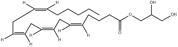 5,8,11,14-Eicosatetraenoic-5,6,8,9,11,12,14,15-d8 acid, 2,3-dihydroxypropyl ester, (5Z,8Z,11Z,14Z)- 结构式