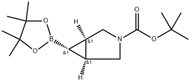 (1R,5S,6S)-6-(4,4,5,5-四甲基-1,3,2-二氧杂硼杂环戊烷-2-基)-3-氮杂双环[3.1.0]己烷-3-羧酸叔丁酯 结构式