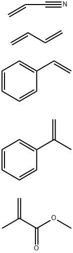 2-甲基-2-丙烯酸甲酯与1,3-丁二烯、乙基苯、1-甲基乙基苯和2-丙烯腈的聚合物 结构式