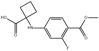 1-甲基-4-[(1-羧基环丁基)氨基]-2-氟苯甲酸甲酯 结构式