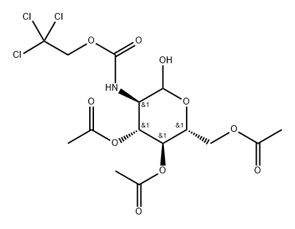3,4,6-三-O-乙酰基-2-脱氧-2-(2,2,2-三氯乙氧基羰基氨基)-Α,Β-D-吡喃葡萄糖 结构式