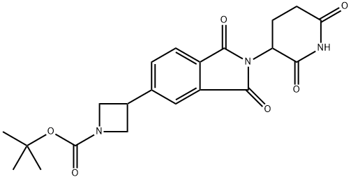 1-?Azetidinecarboxylic acid, 3-?[2-?(2,?6-?dioxo-?3-?piperidinyl)?-?2,?3-?dihydro-?1,?3-?dioxo-?1H-?isoindol-?5-?yl]?-?, 1,?1-?dimethylethyl ester 结构式