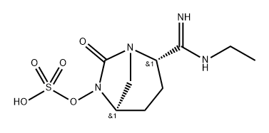 (2S,5R)-2-(N-ethylcarbamimidoyl)-7-oxo-1,6-diazabicyclo[3.2.1]octan-6-yl hydrogensulfate 结构式