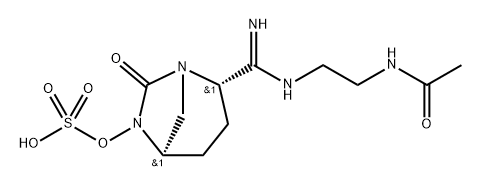 (2S,5R)-2-(N-(2-ACETAMIDOETHYL)CARBAMIMIDOYL)-7-OXO-1,6-DIAZABICYCLO[3.2.1]OCTAN-6-YL HYDROGENSULFAT 结构式