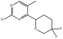 2-Chloro-4-(5,5-difluorotetrahydro-2H-pyran-2-yl)-5-methylpyrimidine 结构式