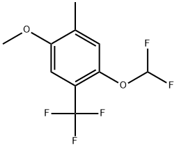 1-(Difluoromethoxy)-4-methoxy-5-methyl-2-(trifluoromethyl)benzene 结构式