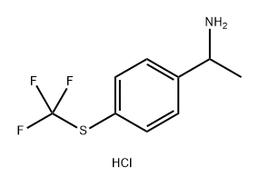 1-(4-((三氟甲基)硫代)苯基)乙胺盐酸盐 结构式