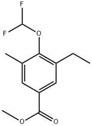 methyl 4-(difluoromethoxy)-3-ethyl-5-methylbenzoate 结构式