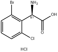 (2R)-2-AMINO-2-(2-BROMO-6-CHLOROPHENYL)ACETIC ACID HYDROCHLORIDE 结构式