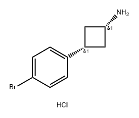 cis-3-(4-Bromophenyl)cyclobutanamine?hydrochloride,?(relative stereochemistry) 结构式