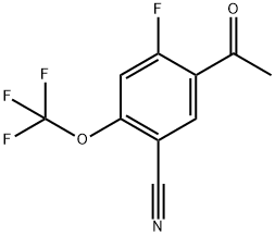 5-Acetyl-4-fluoro-2-(trifluoromethoxy)benzonitrile 结构式