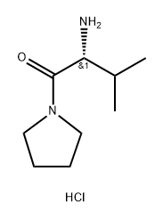 (R)-2-氨基-3-甲基-1-(1-吡咯烷基)-1-丁酮盐酸盐 结构式