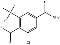 3-Chloro-4-(difluoromethyl)-5-(trifluoromethyl)benzamide 结构式