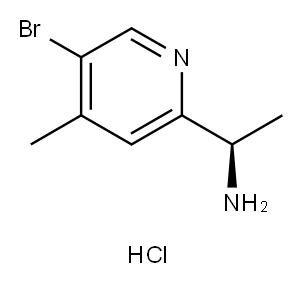 (R)-1-(5-溴-4-甲基吡啶-2-基)乙胺盐酸盐 结构式