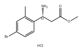 (R)-3-氨基-3-(4-溴-2-甲基苯基)丙酸甲酯盐酸盐 结构式