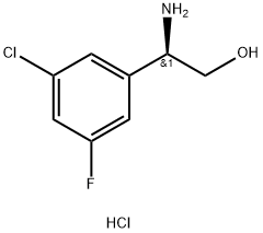 (R)-2-氨基-2-(3-氯-5-氟苯基)乙-1-醇盐酸盐 结构式