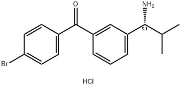 (R)-(3-(1-氨基-2-甲基丙基)苯基)(4-溴苯基)甲酮盐酸盐 结构式