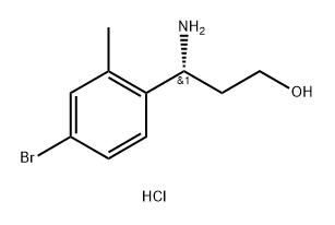 (R)-3-氨基-3-(4-溴-2-甲基苯基)丙-1-醇盐酸盐 结构式