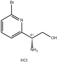 (R)-2-氨基-2-(6-溴吡啶-2-基)乙醇二盐酸盐 结构式