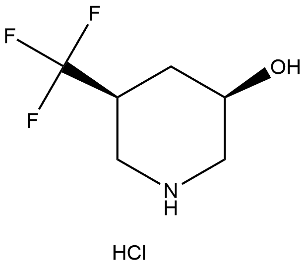 (3R,5S)-5-(三氟甲基)哌啶-3-醇盐酸盐 结构式