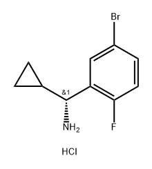 (R)-(5-溴-2-氟苯基)(环丙基)甲胺盐酸盐 结构式