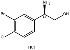 (R)-2-氨基-2-(3-溴-4-氯苯基)乙醇盐酸盐 结构式