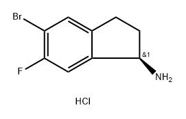 (R)-5-溴-6-氟-2,3-二氢-1H-茚-1-胺盐酸盐 结构式