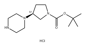 tert-butyl (3S)-3-(piperazin-1-yl)pyrrolidine-1-carboxylate hydrochloride 结构式