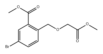 5-溴-2-((2-甲氧基-2-氧代乙氧基)甲基)苯甲酸甲酯 结构式