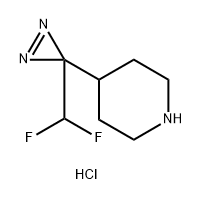4-(3-(二氟甲基)-3H-二氮杂-3-基)哌啶盐酸盐 结构式