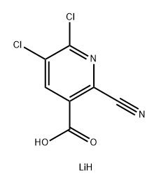 lithium(1+) 5,6-dichloro-2-cyanopyridine-3-carboxylate 结构式