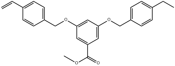 3-[(4-乙烯基苯基)甲氧基]-5-[(4-乙基苯基)甲氧基]苯甲酸甲酯 结构式