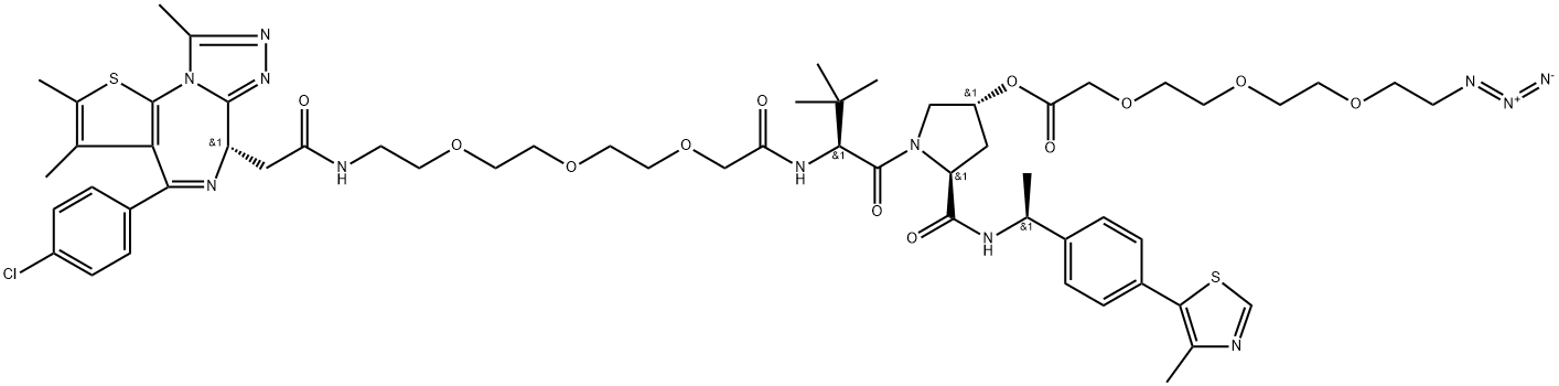 (2S,4R)-1-((S)-14-AMINO-2-(TERT-BUTYL)-4-OXO-6,9,12-TRIOXA-3-AZATETRADECANOYL)-4-HYDROXY-N-(4-(4-MET 结构式