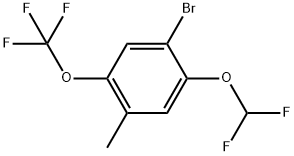 1-Bromo-2-(difluoromethoxy)-4-methyl-5-(trifluoromethoxy)benzene 结构式