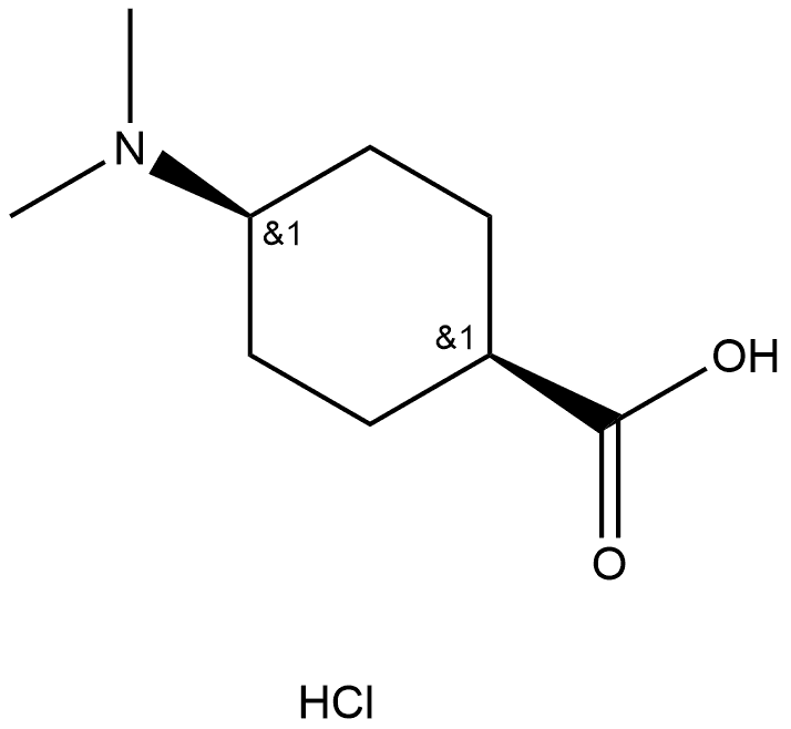 Cyclohexanecarboxylic acid, 4-(dimethylamino)-, hydrochloride (1:1), cis- 结构式