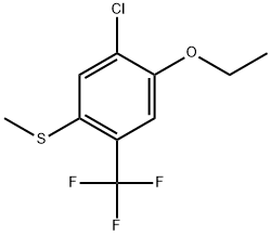 (5-Chloro-4-ethoxy-2-(trifluoromethyl)phenyl)(methyl)sulfane 结构式