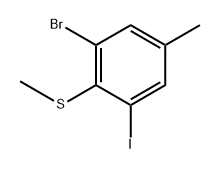 (2-Bromo-6-iodo-4-methylphenyl)(methyl)sulfane 结构式