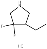 4-乙基-3,3-二氟吡咯烷盐酸盐 结构式