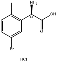 (2R)-2-AMINO-2-(5-BROMO-2-METHYLPHENYL)ACETIC ACID HYDROCHLORIDE 结构式