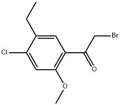 2-Bromo-1-(4-chloro-5-ethyl-2-methoxyphenyl)ethanone 结构式