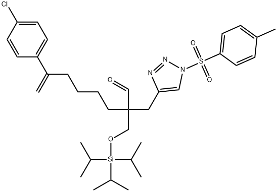 α-[5-(4-Chlorophenyl)-5-hexen-1-yl]-1-[(4-methylphenyl)sulfonyl]-α-[[[tris(1-methylethyl)silyl]oxy]methyl]-1H-1,2,3-triazole-4-propanal 结构式