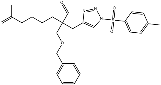 α-(5-Methyl-5-hexen-1-yl)-1-[(4-methylphenyl)sulfonyl]-α-[(phenylmethoxy)methyl]-1H-1,2,3-triazole-4-propanal 结构式
