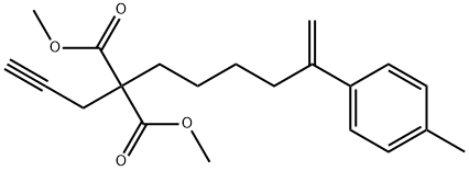 1,3-Dimethyl 2-[5-(4-methylphenyl)-5-hexen-1-yl]-2-(2-propyn-1-yl)propanedioate 结构式